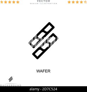 Icône de wafer. Élément simple de la collecte des perturbations numériques. Icône Line Wafer pour les modèles, les infographies et plus encore Illustration de Vecteur