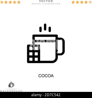 Icône cacao. Élément simple de la collecte des perturbations numériques. Icône Line Cocoa pour les modèles, les infographies et bien plus encore Illustration de Vecteur