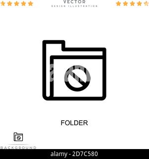 Icône de dossier. Élément simple de la collecte des perturbations numériques. Icône de dossier ligne pour les modèles, les infographies et plus encore Illustration de Vecteur