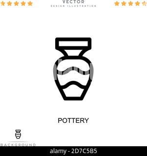 Icône Poterie. Élément simple de la collecte des perturbations numériques. Icône Line Pottery pour les modèles, les infographies et plus encore Illustration de Vecteur