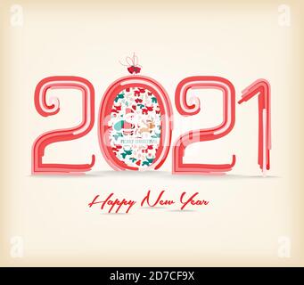 Bonne année 2021 et Noël festif Illustration de Vecteur