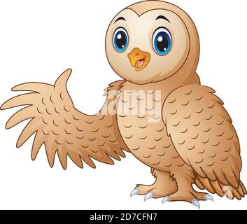 Illustration vectorielle du dessin animé de la chouette drôle de dessin animé Illustration de Vecteur