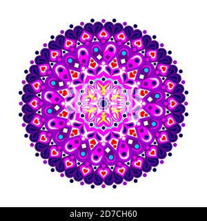 C'est une œuvre de l'art mandala fait dans le plus de détail possible et combiné avec des couleurs fariatiques pour créer la forme maximale. Fichiers en format eps. Banque D'Images