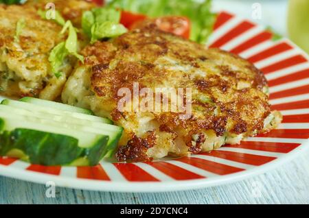 Le poisson Gefilte en croûte de Zaatar est un plat juif aux saveurs méditerranéennes Banque D'Images