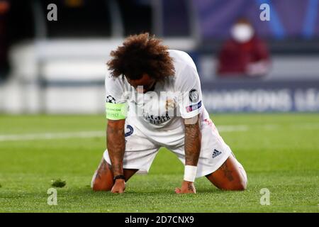 Arcelo Vieira du Real Madrid a été abattu lors de la Ligue des champions de l'UEFA, de la scène du groupe, du match de football du groupe B entre le Real Madrid et Shakhtar Donetsk Banque D'Images