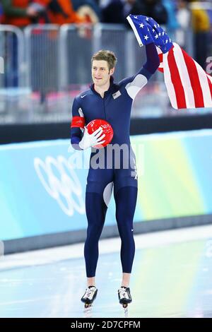 Turin, Italie. 13 février 2006. Joey cheek (Etats-Unis) Patinage de vitesse : 500 m d'hommes à Oval Lingotto pendant les Jeux Olympiques d'hiver de Turin 2006 à Turin, Italie . Credit: Koji Aoki/AFLO SPORT/Alay Live News Banque D'Images