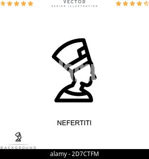 Icône Nefertiti. Élément simple de la collecte des perturbations numériques. Line Nefertiti icon pour modèles, infographies et plus encore Illustration de Vecteur