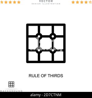 Icône règle des tiers. Élément simple de la collecte des perturbations numériques. Icône règle de ligne des tiers pour les modèles, les infographies et plus encore Illustration de Vecteur