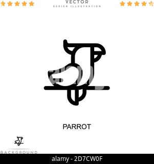 Icône perroquet. Élément simple de la collecte des perturbations numériques. Icône Line Parrot pour modèles, infographies et plus encore Illustration de Vecteur