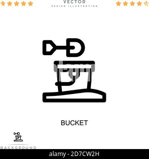 Icône du godet. Élément simple de la collecte des perturbations numériques. Icône de rubrique de ligne pour les modèles, les infographies et plus encore Illustration de Vecteur