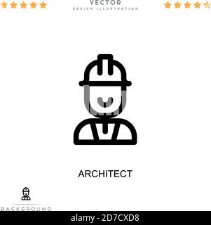 Icône architecte. Élément simple de la collecte des perturbations numériques. Icône Line Architect pour les modèles, les infographies et bien plus encore Illustration de Vecteur