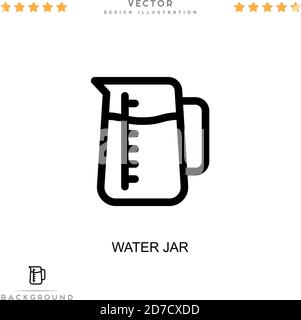 Icône du bol d'eau. Élément simple de la collecte des perturbations numériques. Icône Line Water jar pour les modèles, les infographies et plus encore Illustration de Vecteur