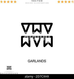 Icône guirlande. Élément simple de la collecte des perturbations numériques. Icône Line Garlands pour modèles, infographies et bien plus encore Illustration de Vecteur