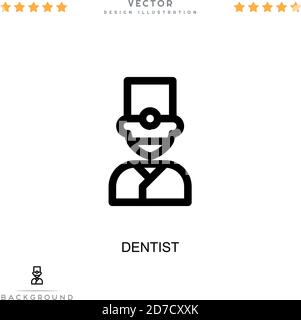 Icône dentiste. Élément simple de la collecte des perturbations numériques. Icône Line DIST pour modèles, infographies et plus encore Illustration de Vecteur