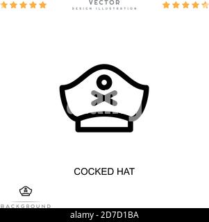 Icône en forme de chapeau coked. Élément simple de la collecte des perturbations numériques. Icône en forme de chapeau à motif de ligne pour les modèles, les infographies et bien plus encore Illustration de Vecteur