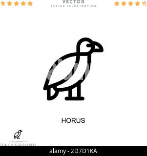 Icône Horus. Élément simple de la collecte des perturbations numériques. Line Horus pour les modèles, les infographies et plus encore Illustration de Vecteur