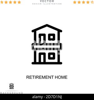 Icône de la maison de retraite. Élément simple de la collecte des perturbations numériques. Line Retirement home icon pour les modèles, infographies et plus encore Illustration de Vecteur