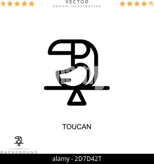 Icône Toucan. Élément simple de la collecte des perturbations numériques. Icône Line Toucan pour modèles, infographies et plus encore Illustration de Vecteur