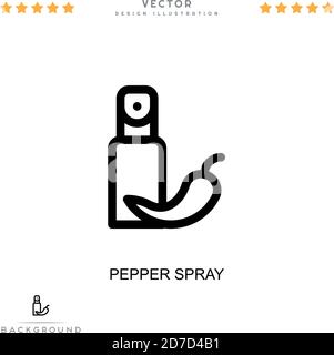 Icône en spray au poivre. Élément simple de la collecte des perturbations numériques. Icône de pulvérisation Line Pepper pour les modèles, les infographies et bien plus encore Illustration de Vecteur