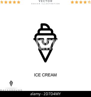 Icône crème glacée. Élément simple de la collecte des perturbations numériques. Line Ice Cream icon pour modèles, infographies et bien plus encore Illustration de Vecteur