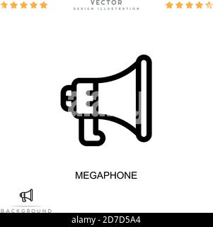 Icône mégaphone. Élément simple de la collecte des perturbations numériques. Icône Line Megaphone pour modèles, infographies et bien plus encore Illustration de Vecteur