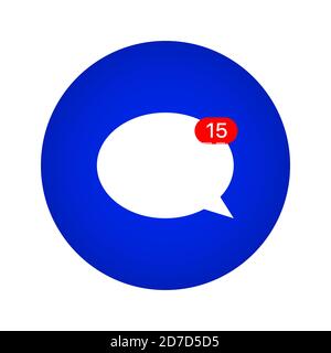Icône Nouveau message. Bouton message sur une forme de cercle de gradient bleu. Illustration vectorielle Illustration de Vecteur