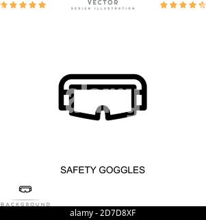 Icône des lunettes de sécurité. Élément simple de la collecte des perturbations numériques. Icône Line Safety Goggles pour modèles, infographies et bien plus encore Illustration de Vecteur