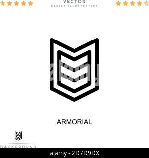 Icône de l'Armorial. Élément simple de la collecte des perturbations numériques. Icône Line Armorial pour modèles, infographies et bien plus encore Illustration de Vecteur