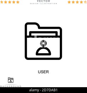 Icône utilisateur. Élément simple de la collecte des perturbations numériques. Icône Line User pour les modèles, les infographies et plus encore Illustration de Vecteur