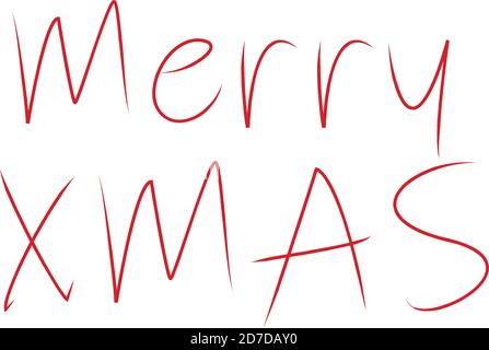 Merry Xmas vector text Calligraphie modèle de carte de dessin de lettrage. Typographie créative pour l'affiche cadeau de Noël. Style de police de calligraphie Illustration de Vecteur