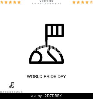 Icône du jour de la fierté mondiale. Élément simple de la collecte des perturbations numériques. Icône Line World Pride Day pour les modèles, les infographies et bien plus encore Illustration de Vecteur