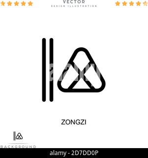 Icône Zongzi. Élément simple de la collecte des perturbations numériques. Line Zongzi icon pour les modèles, infographies et bien plus encore Illustration de Vecteur