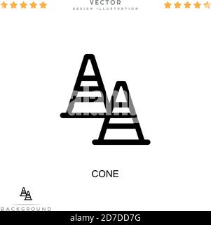 Icône cône. Élément simple de la collecte des perturbations numériques. Icône cône de ligne pour les modèles, les infographies et plus encore Illustration de Vecteur