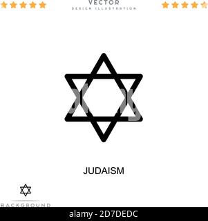 Icône Judaïsme. Élément simple de la collecte des perturbations numériques. Icône Line Judaïsme pour modèles, infographies et bien plus encore Illustration de Vecteur