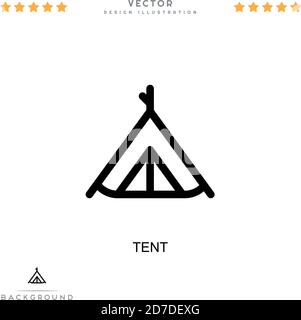 Icône tente. Élément simple de la collecte des perturbations numériques. Icône de tente de ligne pour les modèles, les infographies et plus encore Illustration de Vecteur