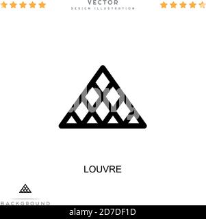 Icône Louvre. Élément simple de la collecte des perturbations numériques. Icône Line Louvre pour modèles, infographies et bien plus encore Illustration de Vecteur