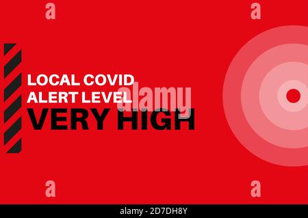 Illustration du vecteur de niveau d'alerte local Covid très élevé (niveau 3) Illustration de Vecteur