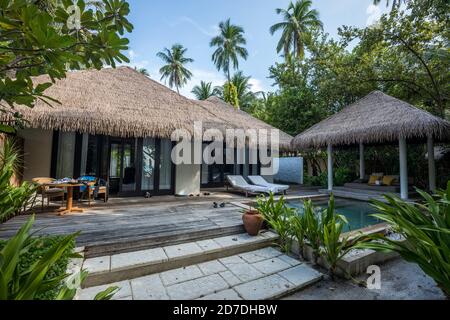 Como Maalifushi; Garden Villa; Hôtel; Maldives Banque D'Images