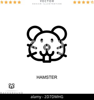 Icône de hamster. Élément simple de la collecte des perturbations numériques. Icône de hamster de ligne pour les modèles, les infographies et plus encore Illustration de Vecteur
