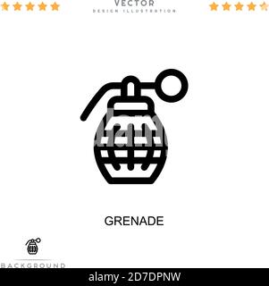 Icône grenade. Élément simple de la collecte des perturbations numériques. Line Grenade pour les modèles, les infographies et bien plus encore Illustration de Vecteur