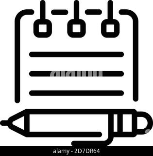 Icône Outils d'écriture. Outils d'écriture de contour icône de vecteur pour la conception Web isolée sur fond blanc Illustration de Vecteur