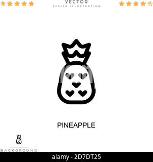 Icône ananas. Élément simple de la collecte des perturbations numériques. Icône Line Pineapple pour les modèles, les infographies et bien plus encore Illustration de Vecteur
