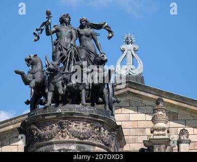 Détail du Semperoper à Dresde/Allemagne Banque D'Images