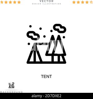 Icône tente. Élément simple de la collecte des perturbations numériques. Icône de tente de ligne pour les modèles, les infographies et plus encore Illustration de Vecteur