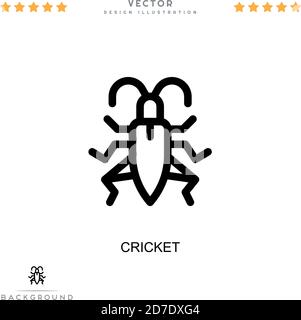Icône du cricket. Élément simple de la collecte des perturbations numériques. Icône Line Cricket pour modèles, infographies et bien plus encore Illustration de Vecteur