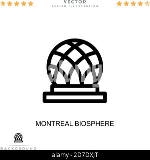 Icône de la biosphère de Montréal. Élément simple de la collecte des perturbations numériques. Icône de la biosphère de Line Montréal pour modèles, infographies et plus encore Illustration de Vecteur