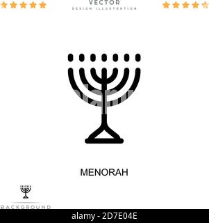 Icône Menorah. Élément simple de la collecte des perturbations numériques. Icône Line Menorah pour modèles, infographies et plus encore Illustration de Vecteur