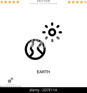 Icône de terre. Élément simple de la collecte des perturbations numériques. Icône Line Earth pour les modèles, les infographies et bien plus encore Illustration de Vecteur