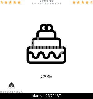 Icône gâteau. Élément simple de la collecte des perturbations numériques. Icône Line Cake pour modèles, infographies et bien plus encore Illustration de Vecteur