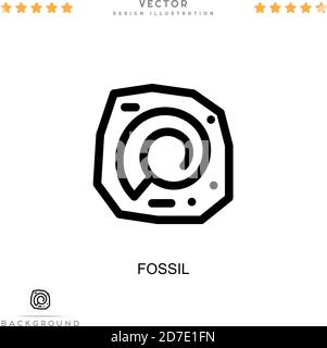 Icône fossile. Élément simple de la collecte des perturbations numériques. Icône Line Fossil pour modèles, infographies et bien plus encore Illustration de Vecteur